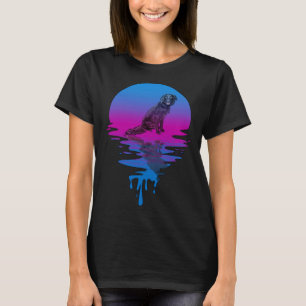 Vintage Retro Sunset Flat Coated Retriever T-Shirt