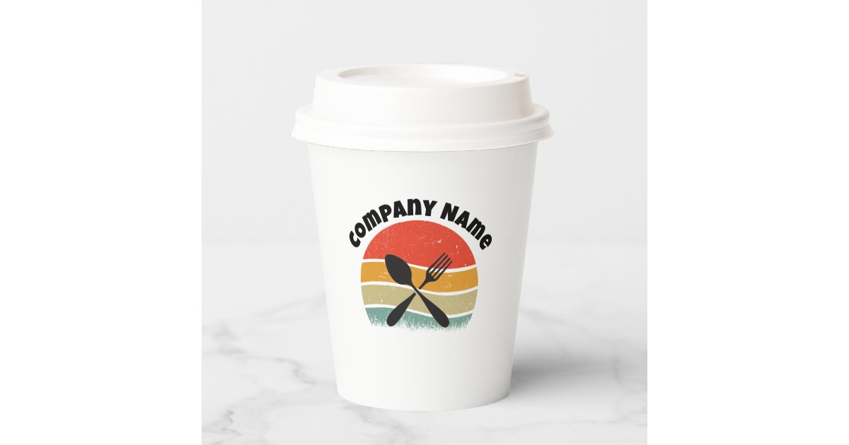 Vintage Retro Sunset Gradient Fun Diner Paper Cups | Zazzle