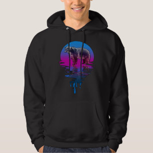 Vintage Retro Sunset Grizzly Bear Hoodie