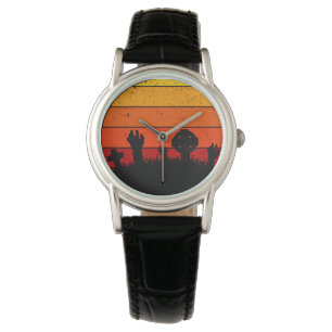 Vintage Retro Sunset Halloween Cemetery I Watch