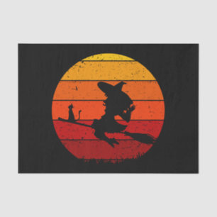 Vintage Retro Sunset Halloween Witch I Tissue Paper