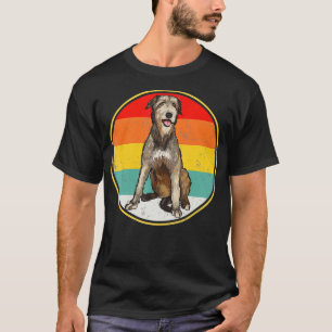 Vintage Retro Sunset Irish Wolfhound Dog T-Shirt