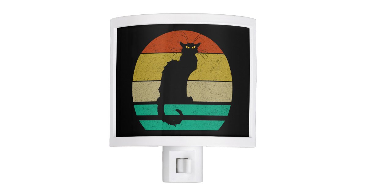 Vintage Retro Sunset Le Chat Noir Black Cat Night Light Zazzlecom
