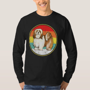 Vintage Retro Sunset Lhasa Apsos Dog T-Shirt