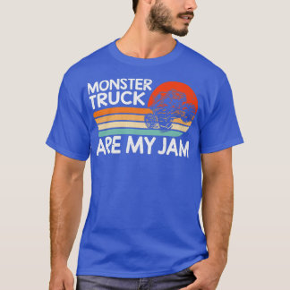 Vintage Retro Sunset Monster Truck Are My Jam Men  T-Shirt