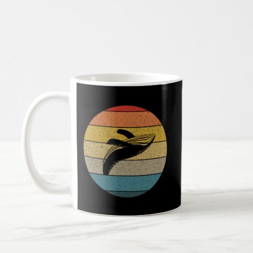 Vintage Retro Sunset Ocean Breaching Humpback Whal Coffee Mug