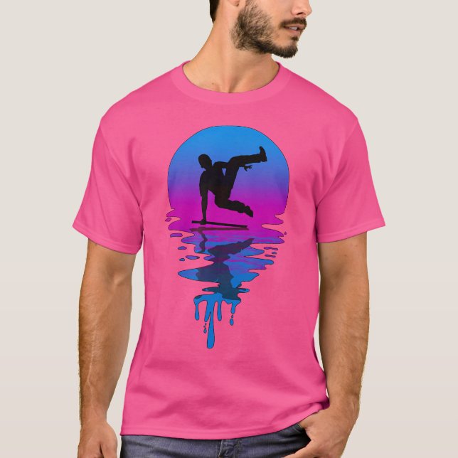Vintage Retro Sunset Parkour T-Shirt (Front)
