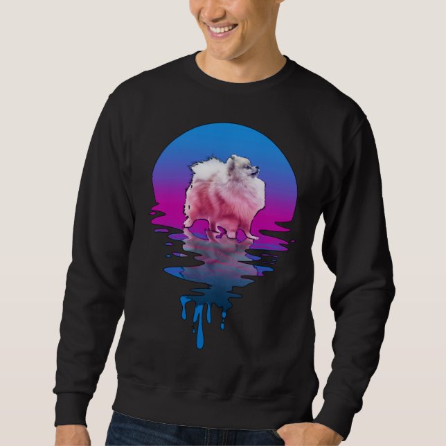 Vintage Retro Sunset Pomchi Sweatshirt (Front)