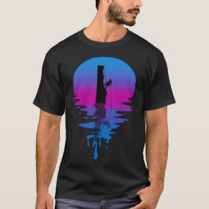 Vintage Retro Sunset Rock Climbing T-Shirt