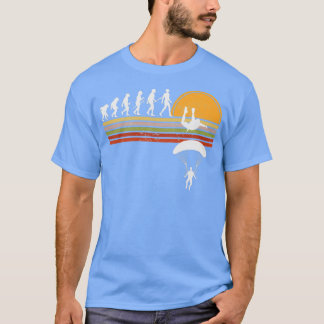 Vintage Retro Sunset Skydiving Evolution T-Shirt