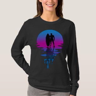 Vintage Retro Sunset Surfer Beach T-Shirt