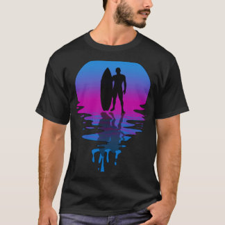 Vintage Retro Sunset Surfer Beach T-Shirt