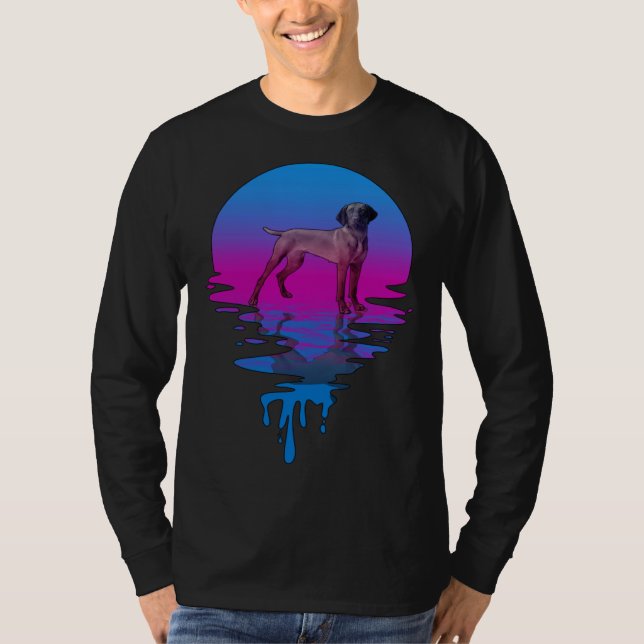 Vintage Retro Sunset Vizsla T-Shirt (Front)