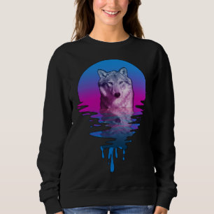 Vintage Retro Sunset Wolf Sweatshirt