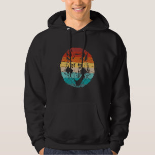 Vintage retro sunset wolf's head wild animal wolve hoodie