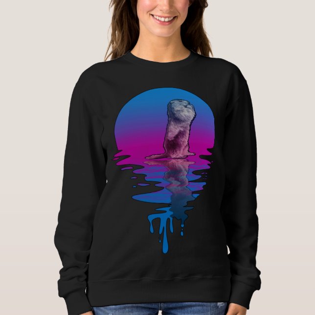 Vintage Retro Sunset Woodchuck Sweatshirt (Front)
