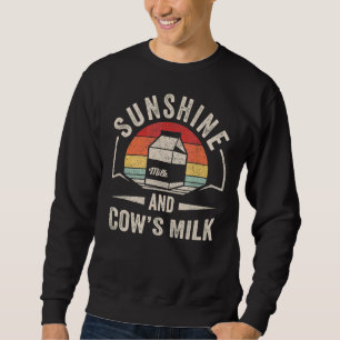 Vintage Retro Sunshine And Cow's Milk Farmer Summe Sweatshirt