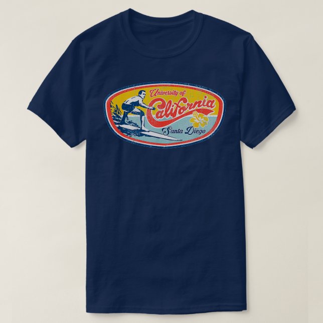 Vintage Retro Surf Style Ucsd T-Shirt (Design Front)