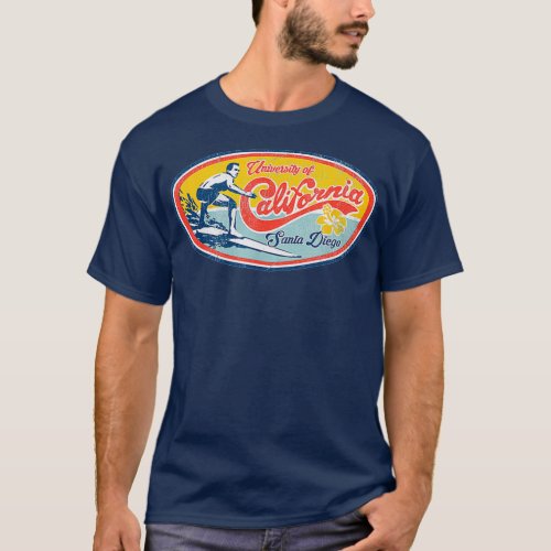 Vintage Retro Surf Style Ucsd T_Shirt