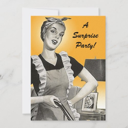 Vintage Retro Surprise Birthday Party Invitations