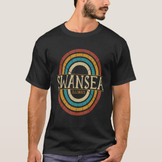 Vintage Retro Swansea Illinois IL Women Men Souven T-Shirt
