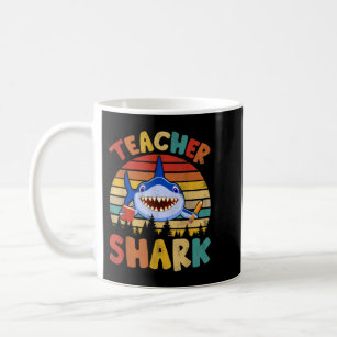 Vintage Retro Teacher Shark Funny Teacher Shark Lo Coffee Mug