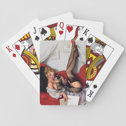 Vintage Retro Telephone Pinup girl Poker Cards