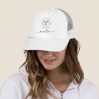 Vintage Retro Tennis Rackets Elegant Girls Name Trucker Hat Zazzle