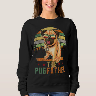 Vintage Retro The Pugfather Cool Pug Dog Father's Sweatshirt