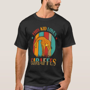 Vintage Retro This Kid Loves Giraffes Giraffes T-Shirt