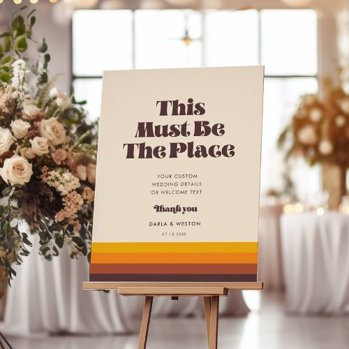 Vintage retro This must be the place wedding Foam Board
