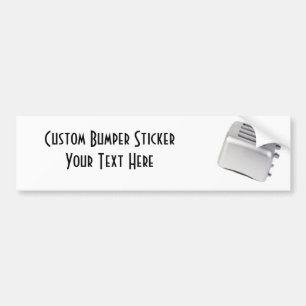 Vintage Retro Toaster Design - B&W Grey Bumper Sticker