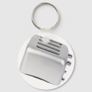 Vintage Retro Toaster Design - B&W Grey Keychain