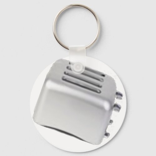 Vintage Retro Toaster Design _ BW Grey Keychain