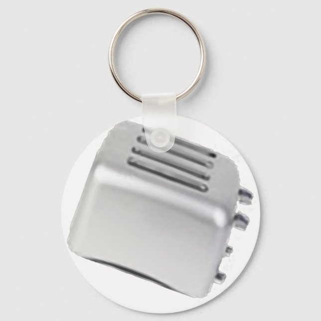 Vintage Retro Toaster Design - B&W Grey Keychain (Front)