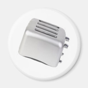 Vintage Retro Toaster Design - B&W Grey Magnet