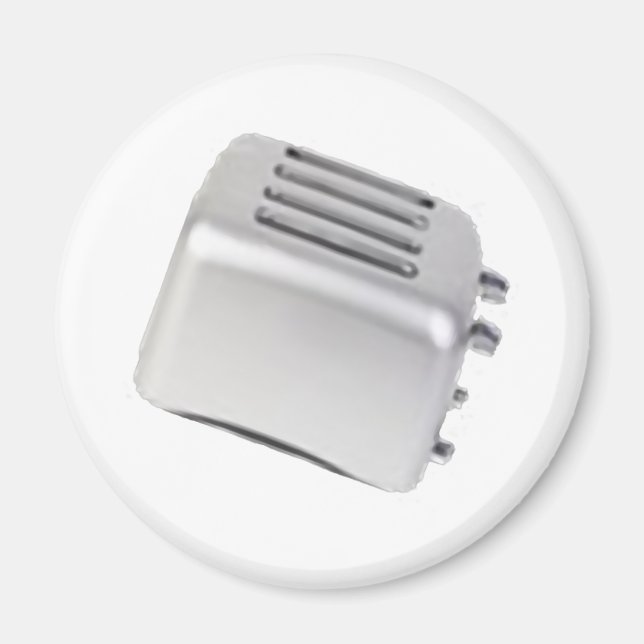 Vintage Retro Toaster Design - B&W Grey Magnet (Front)