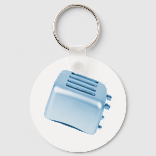 Vintage Retro Toaster Design - Blue Keychain (Front)