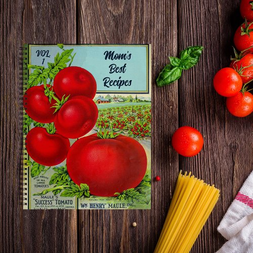 Vintage Retro Tomato Recipe Cookbook Mothers Day Notebook