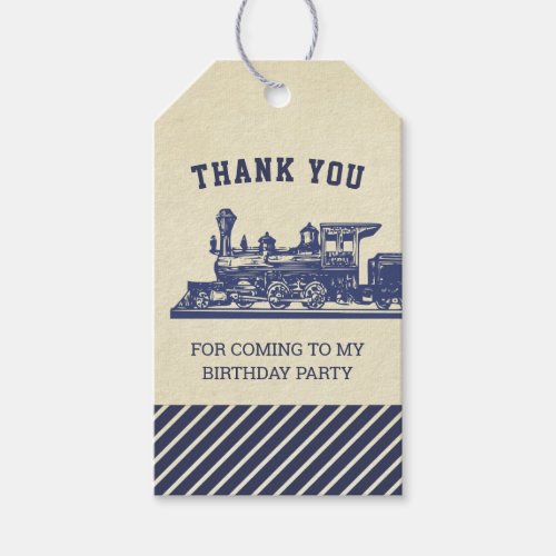 Vintage Retro Train Kids Birthday Party Favor Gift Tags