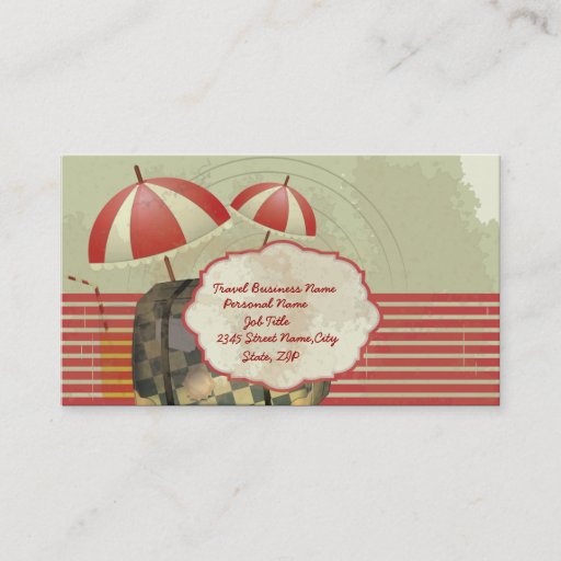 Customizable Vintage Retro Travel Agency Business Card