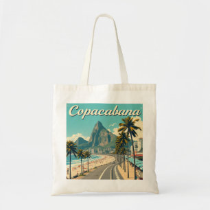 Vintage Retro Travel  - Copacabana Beach  Tote Bag