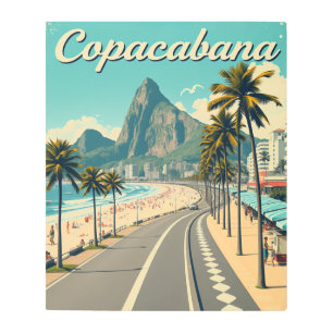 Vintage Retro Travel Poster - Copacabana Beach