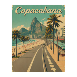 Vintage Retro Travel Poster - Copacabana Beach