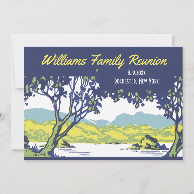 Vintage Retro Tree Family Reunion Invitation (Front)
