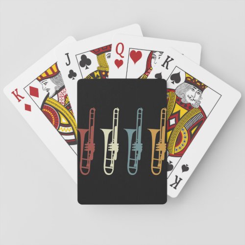 Vintage Retro Trombone  Trombonist Poker Cards