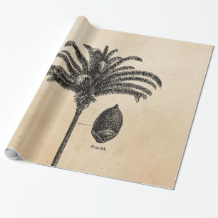 Vintage Retro Tropical Palm Tree - Palms Template Wrapping Paper