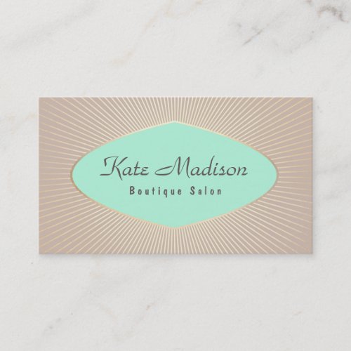 Vintage Retro Turquoise Beauty Salon Business Card