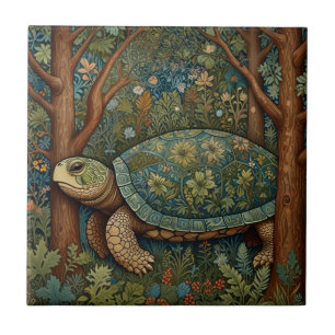 Vintage retro turtle bohemian boho woodland ceramic tile