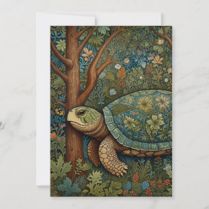 Vintage retro turtle bohemian boho woodland invitation